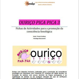 Capa OURIÇO PICA PICA 3 - Fichas de Actividades para a promoção da consciência fonológica